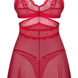 Obsessive Cupide Desir Babydoll Set - Sinnliches Rot