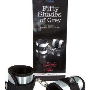 Bondage Fesseln Set - Marke - One Size - Schwarz-Silber - Erotische Handfesseln mit Klettverschluss – Verpackung