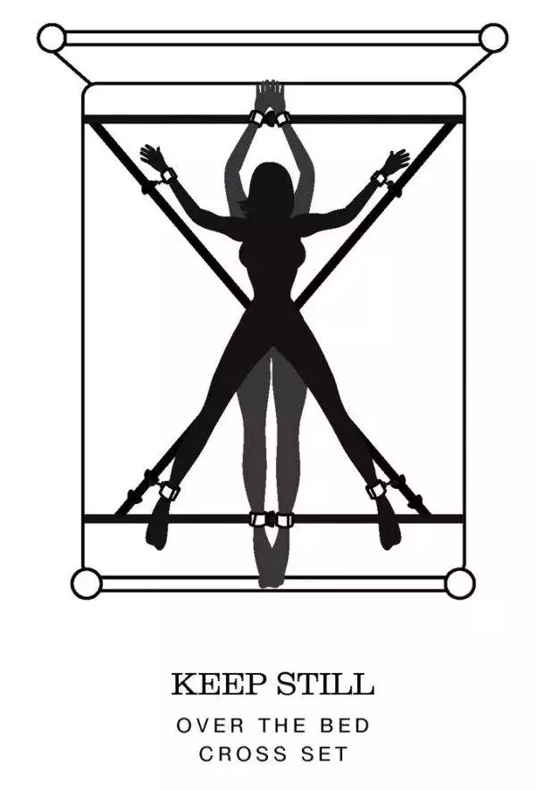 Fifty Shades of Grey Kreuz-Bettfesseln - Bettfreuden Set – B