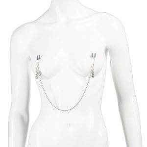 Sexy Silberne Brustklemmenkette mit Kugelketten, verstellbar, schwarz-Silikonüberzug, Stimulationsspiele, inkl. Aufbewahrungsbeutel Sexy Silberne Brustklemmenkette mit Kugelketten, verstellbar, schwarz-Silikonüberzug, Stimulationsspiele, inkl. Aufbewahrungsbeutel – B