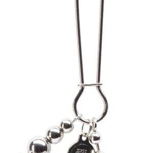 Sexy Silberne Brustklemmenkette mit Kugelketten, verstellbar, schwarz-Silikonüberzug, Stimulationsspiele, inkl. Aufbewahrungsbeutel Sexy Silberne Brustklemmenkette mit Kugelketten, verstellbar, schwarz-Silikonüberzug, Stimulationsspiele, inkl. Aufbewahrungsbeutel – C