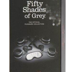 Fifty Shades of Grey Bett-Fesselkit, Größe: Einheitsgröße, Farbe: Schwarz/Silber – Verpackung