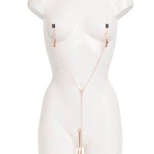 Elegant Bliss - Nippel- und Klitorisklemmen Set, Rosé-Gold, 70 cm – A