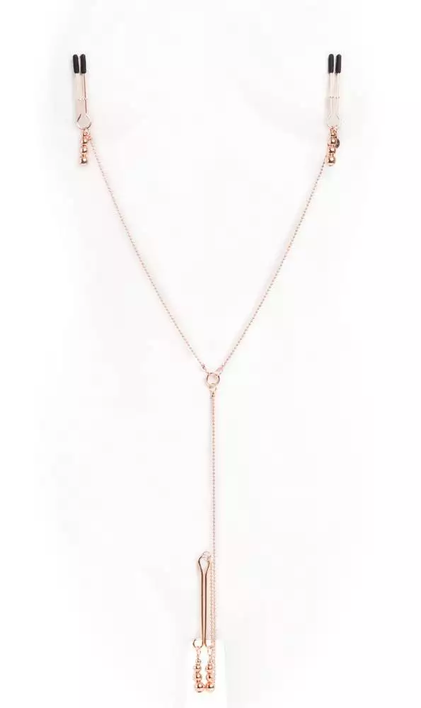 Elegant Bliss - Nippel- und Klitorisklemmen Set, Rosé-Gold, 70 cm Elegant Bliss - Nippel- und Klitorisklemmen Set, Rosé-Gold, 70 cm – B