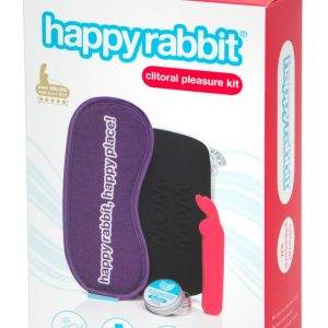 HappyRabbit Clitoral Pleasure Kit - Minivibrator, Menthol-Balsam, Augenmaske, Toybag – Verpackung