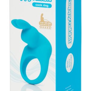 Happy Rabbits Vibro-Häschen Penisring - wasserdichter Vibrationsring mit Bunny Stimulator und 12 Vibrationsmodi, wiederaufladbar - Schwarz