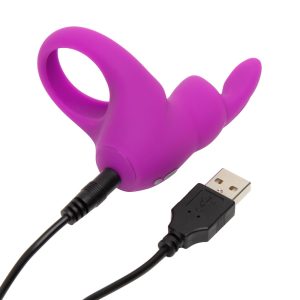 Happy Rabbits Vibro-Häschen Penisring - 7,6cm, Silikon, wasserdicht, wiederaufladbar – B