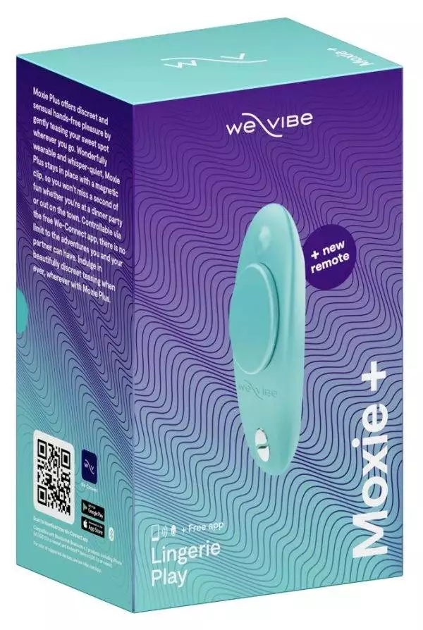 We-Vibe Moxie+ Auflegevibrator, diskret, leise, wiederaufladbar, Silikon – Verpackung
