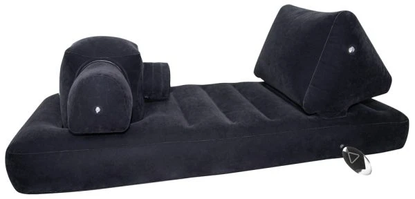 You2Toys Velvet Luxury Bed - Aufblasbare Liege mit Stoßvorrichtung und Vibratoren – C