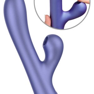 ROMP Pulse - Rabbit Vibrator mit Klitoris-Pulsator, Metallic-Optik, 10 Vibration + 5 Pleasure Air-Modi, wasserdicht, wiederaufladbar, Silikon, 22cm – A