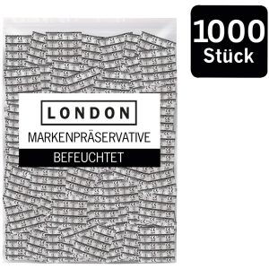London Transparente Kondome 1000er Pack - Feuchtbeschichtet, Reguläre Passform - 52 mm Nennbreite – A