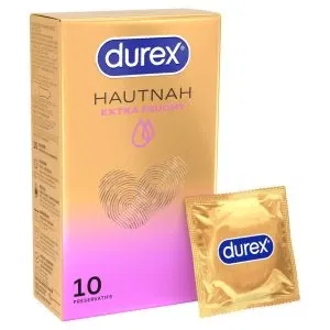 Durex Hautnah Kondome 10 Stück - transparent, extra feucht, ultra dünn – A