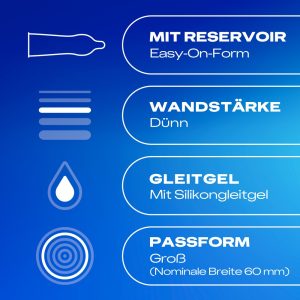 Durex Hautnah Extra Groß XXL Kondome, ultra dünn, transparent, 10 Stück – B