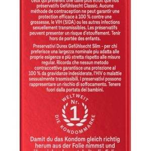 Durex Gefühlsecht Slim Kondome, 10 Stück, schmale Passform Durex Gefühlsecht Slim Kondome, 10 Stück, schmale Passform – Verpackung B