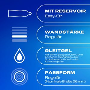 Durex Performa Transparente Kondome mit benzocainhaltigem Gel, 10 Stück, 56 mm – B