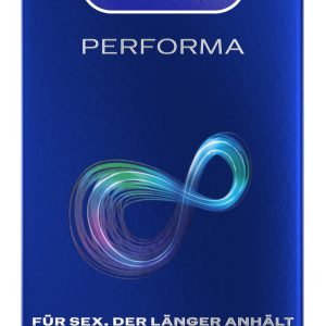 Durex Performa Transparente Kondome mit benzocainhaltigem Gel, 10 Stück, 56 mm – Verpackung