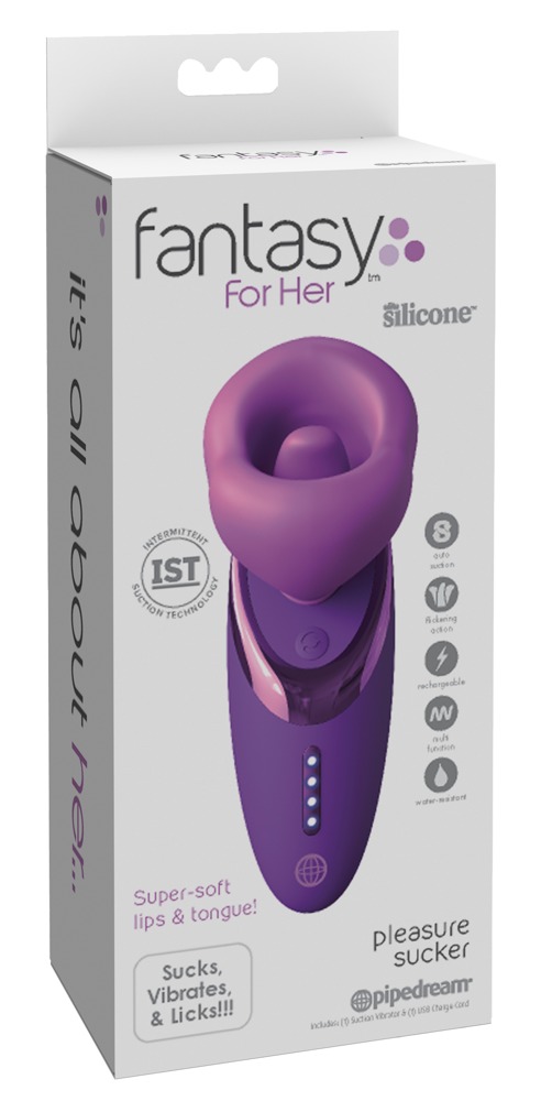 Fantasy For Her Pleasure Sucker - Saug- und Leckspielzeug in Rosa – Verpackung Fantasy For Her Pleasure Sucker - Saug- und Leckspielzeug in Rosa – Verpackung