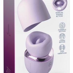 JimmyJane Hello Kiss Pro - Saugender Auflegevibrator mit Leckzunge, 3 Saug-Modi & 7 Vibrationsmodi, wiederaufladbar- Schwarz