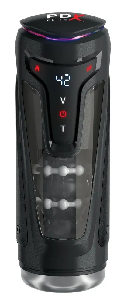 PDX Elite Masturbator Moto-Bator Pro mit Vibration, Massage und Wärme, USB wiederaufladbar, 26,5 cm – B