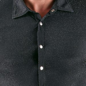 Svenjoyment Silber Lurex Kurzarm-Hemd Svenjoyment Glamour Kurzarm-Hemd in Silber-Lurex – Det