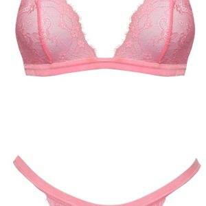 Cottelli FANTASY Neonpinkes Spitzen-Dessous-Set, Größe S/M Cottelli FANTASY Neonpinkes Spitzen-Dessous-Set – Hollow B
