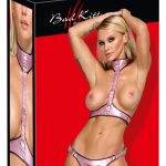 Bad Kitty Rosé-Metallic Harness-Set, Größe verstellbar, Farbe: Rosé – Verpackung
