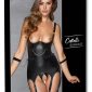 Cottelli BONDAGE Set - Strapshemd, String ouvert & Handfesseln - Schwarz – Verpackung