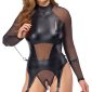 Cottelli BONDAGE Set: Straps-Body ouvert mit Handfesseln- Schwarz – A