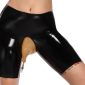 LateX Latex-Radlerpants mit Urinbeutel-Einsatz, transparent, schwarz, Größe M – A