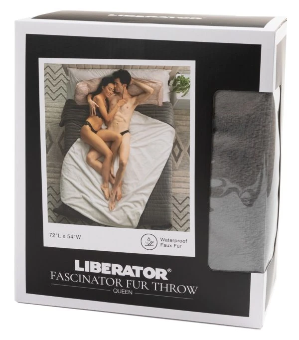 Liberator Liebesdecke Faux-Fur Fascinator, Grau/Schwarz, 183 x 137 cm – Verpackung