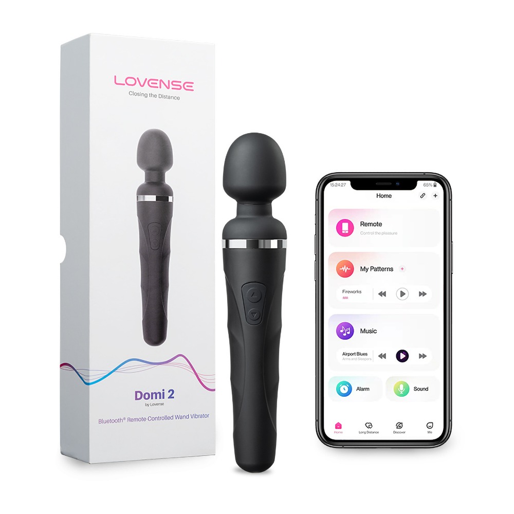 Lovense Domi 2 - Bluetooth Wand Vibrator, 23,4 cm, Schwarz Lovense Domi 2 - Bluetooth Wand Vibrator, 23,4 cm, Schwarz – C