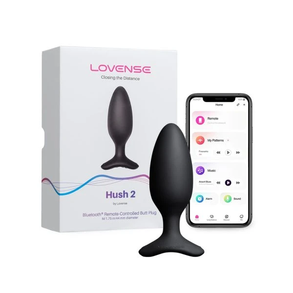 Lovense Hush 2 - Krachtige Bluetooth Anaalplug (Maat M) Lovense Hush 2 - Kraftvoller Bluetooth Analplug (Größe M) – D