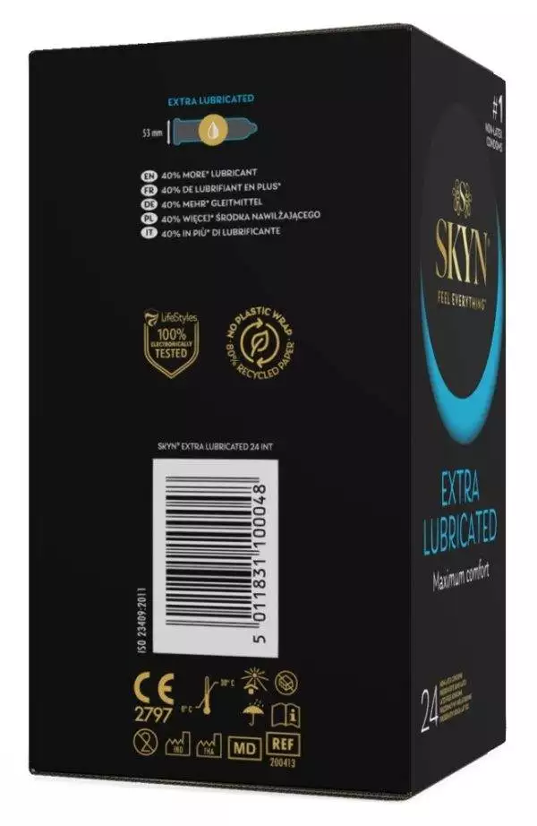 SKYN Extra Lubricated Kondome 53mm - 24 Stück