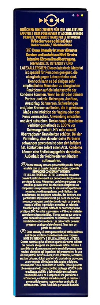 Durex Intensity Condooms - Nitril, latexvrij, extra groot (61 mm)