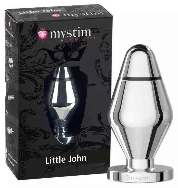 Mystim Butt Plug Little John - E-Stim Analtoy, Ø 5 cm, Metall, Erotikspielzeug