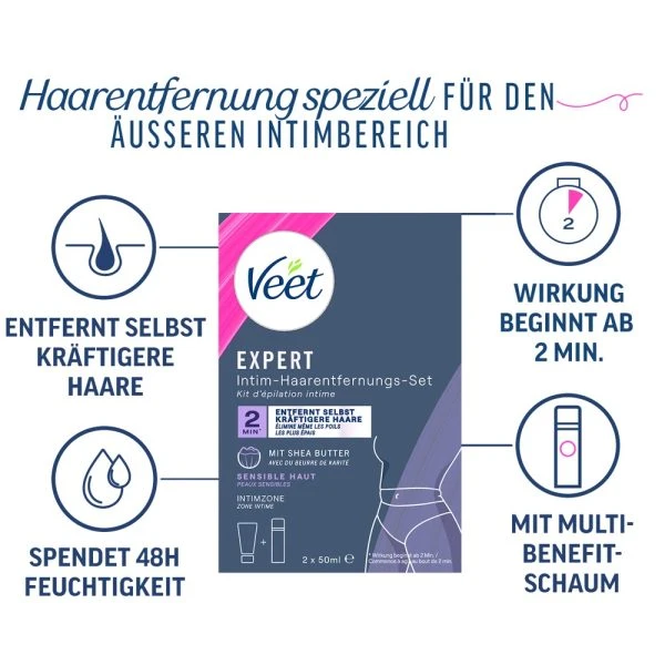 Veet EXPERT Intim-Haarentfernungs-Set - Sensible Haut, 2-teilig