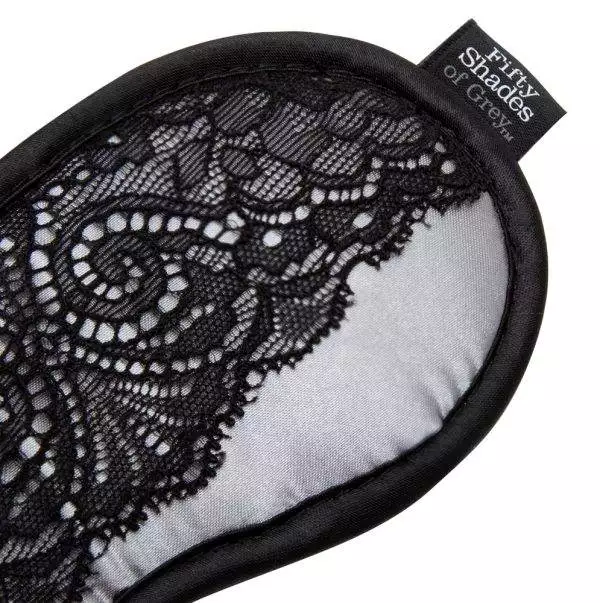 Fifty Shades of Grey Play Nice Satin Augenmaske, Silber/Schwarz