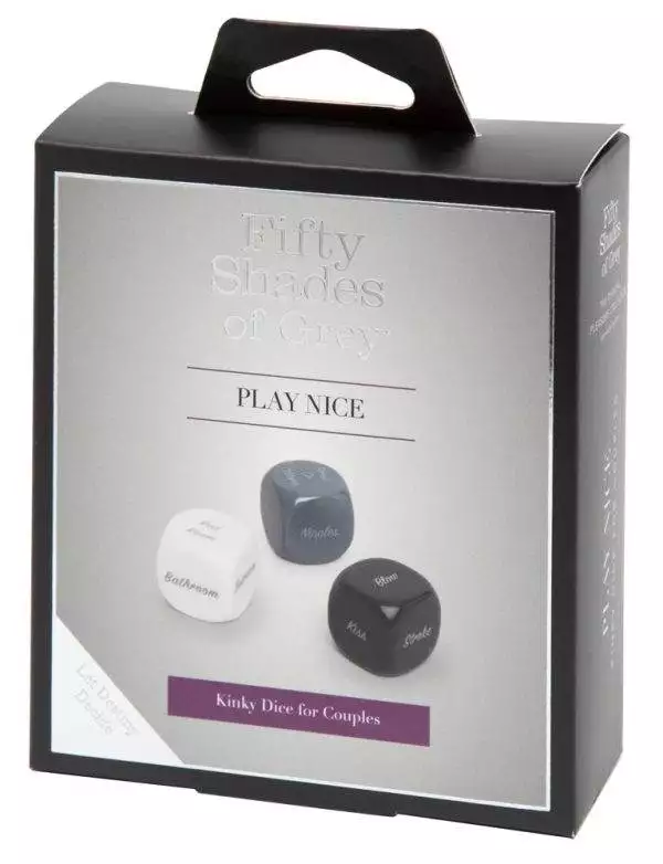07012110000_verp Fifty Shades of Grey Play Nice Kinky Würfel-Set, 3-teilig, Kink Dice für Paare, edle Optik, BDSM-Spielzeug, Vorspiel-Würfel, Erotik-Spaß