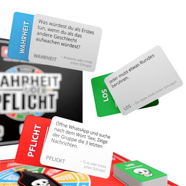 MadWish Pro Party Game - Trinkspiel, Wahrheit oder Pflicht, Flaschendrehen - Spaß & Lacher - Party-Brettspiel - Deutsche Version MadWish Pro Party Game - Trinkspiel, Wahrheit oder Pflicht, Flaschendrehen - Spaß & Lacher - Party-Brettspiel - Deutsche Version
