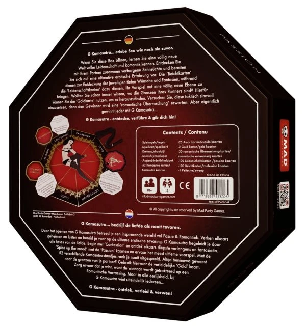 Mad Party Games G-Kamasutra Erotik-Brettspiel für Paare, deutsche/niederländische Version. Mad Party Games G-Kamasutra Erotik-Brettspiel für Paare, deutsche/niederländische Version.