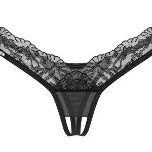 Obsessive Arrowel Schwarzer Tüll-String Ouvert Mit Spitze Obsessive Arrowel Schwarzer Tüll-String Ouvert Mit Spitze – Bild 5