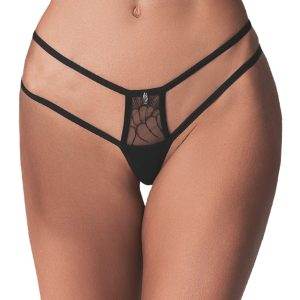Obsessive String Arrowel - Schwarzer Spitzenstring mit Schmuckdetail - Größe und Farbe wählbar