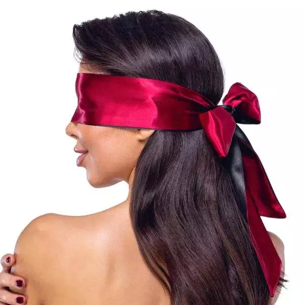 Cottelli Satin Bondageschal Dunkelrot/Schwarz 6cm x 150cm