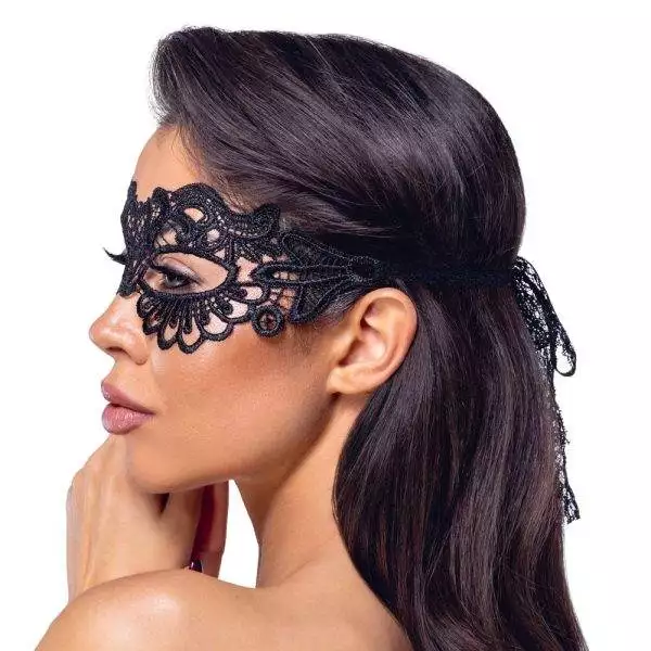 Schwarze Spitzen-Augenmaske - Elegantes Accessoire für geheimnisvolle Nächte