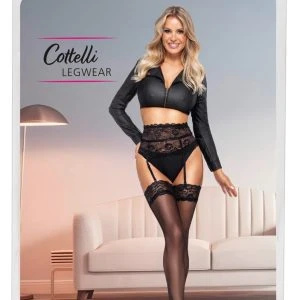 Cottelli LEGWARE Schwarze Seidenstrümpfe - sinnlich elegant in Szene!