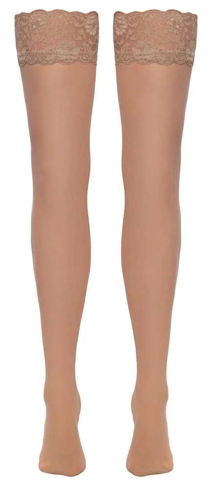 Cottelli LEGWARE Nudefarbene Seidige Strümpfe mit Spitzen-Abschluss, 20 DEN, Oeko-Tex zertifiziert Cottelli LEGWARE Nudefarbene Seidige Strümpfe mit Spitzen-Abschluss, 20 DEN, Oeko-Tex zertifiziert