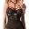 27517801111_nor_a Obsessive Arrowel Schwarzes Negligé - Figurbetontes Powernet-Transparenz Dessous