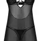 Obsessive - Leicht ausgestelltes Negligé Alliane in Schwarz, inkl. String