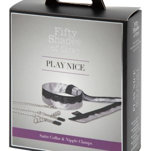 Fifty Shades of Grey - Sweet Play Nice Satin Collar & Nipple Clamps