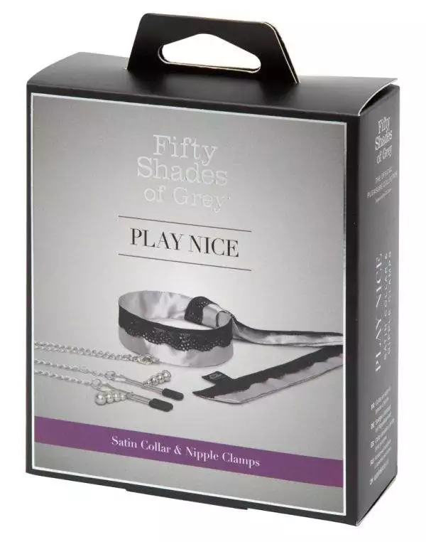 Fifty Shades of Grey - Sweet Play Nice Satin Collar & Nipple Clamps